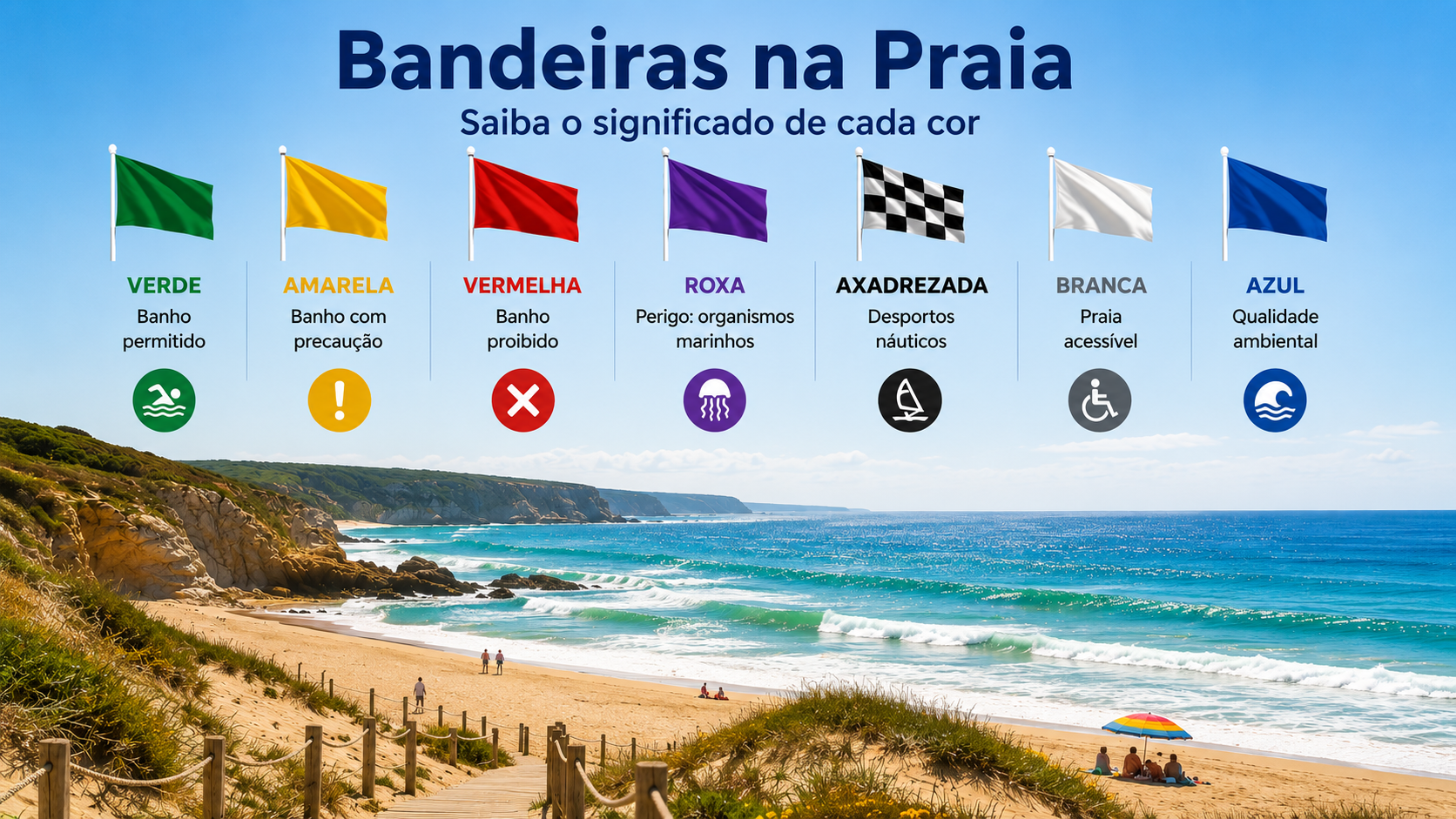 O significado das bandeiras na praia saiba o que cada cor quer dizer