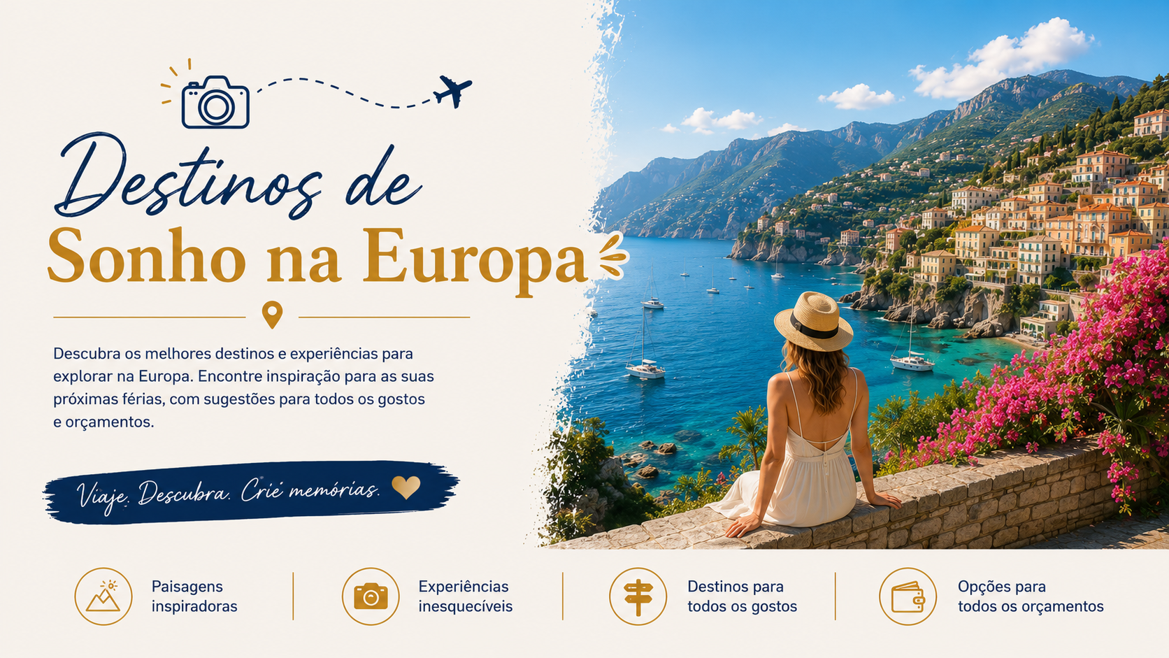 Descubra alguns dos destinos mais fascinantes da Europa e inspire-se para a sua próxima viagem. Das cidades históricas às praias paradisíacas, passando por montanhas, lagos e paisagens de cortar a respiração, encontre sugestões para todos os estilos de viagem, em qualquer época do ano e para todos os orçamentos.