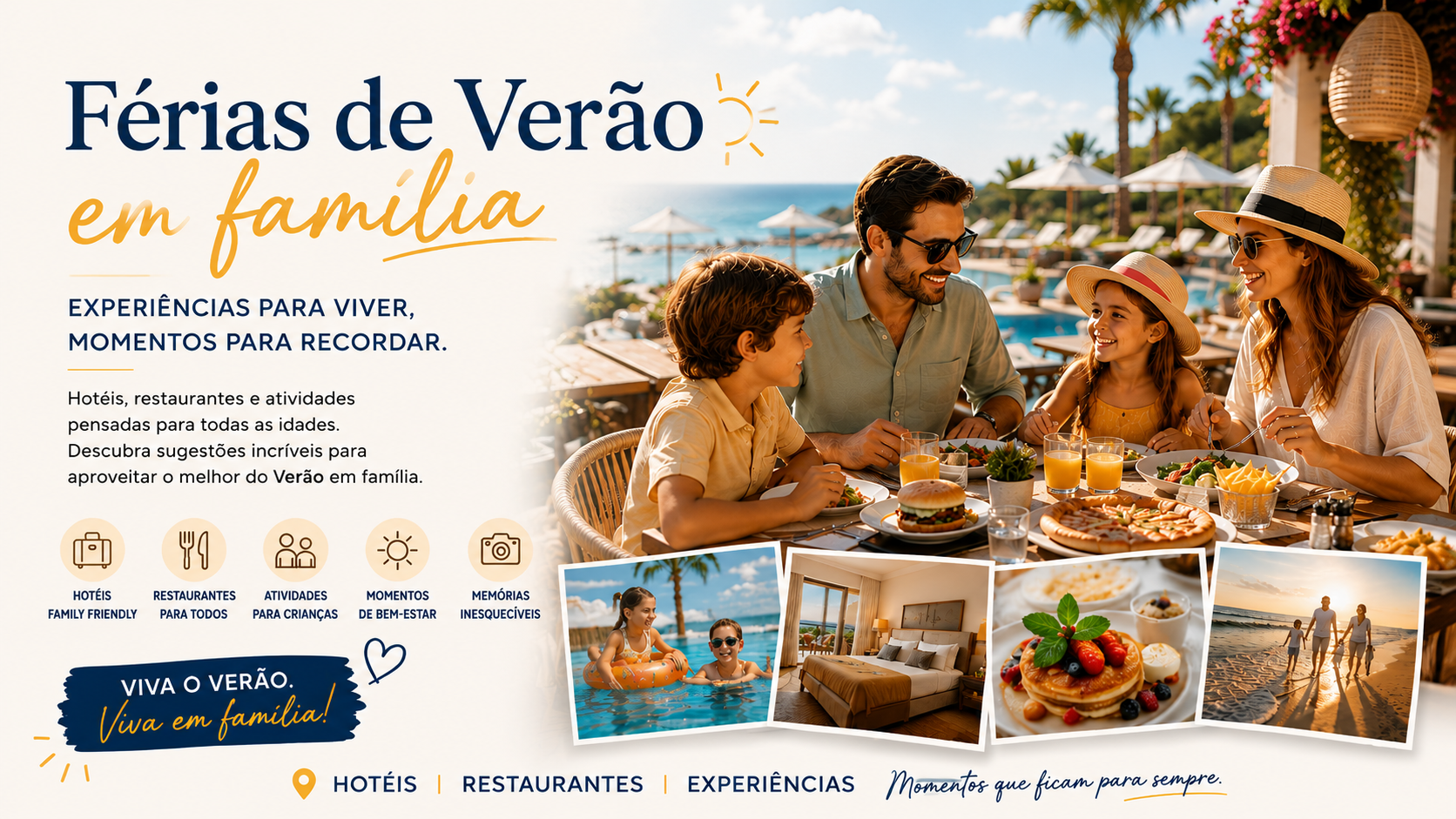 O Verão é a altura perfeita para abrandar o ritmo, aproveitar os dias longos e dedicar mais tempo àquilo que realmente importa: estar em família. De norte a sul do País, hotéis e restaurantes preparam experiências especiais que vão muito além de uma simples estadia ou refeição, transformando as férias em momentos únicos para pais e filhos.