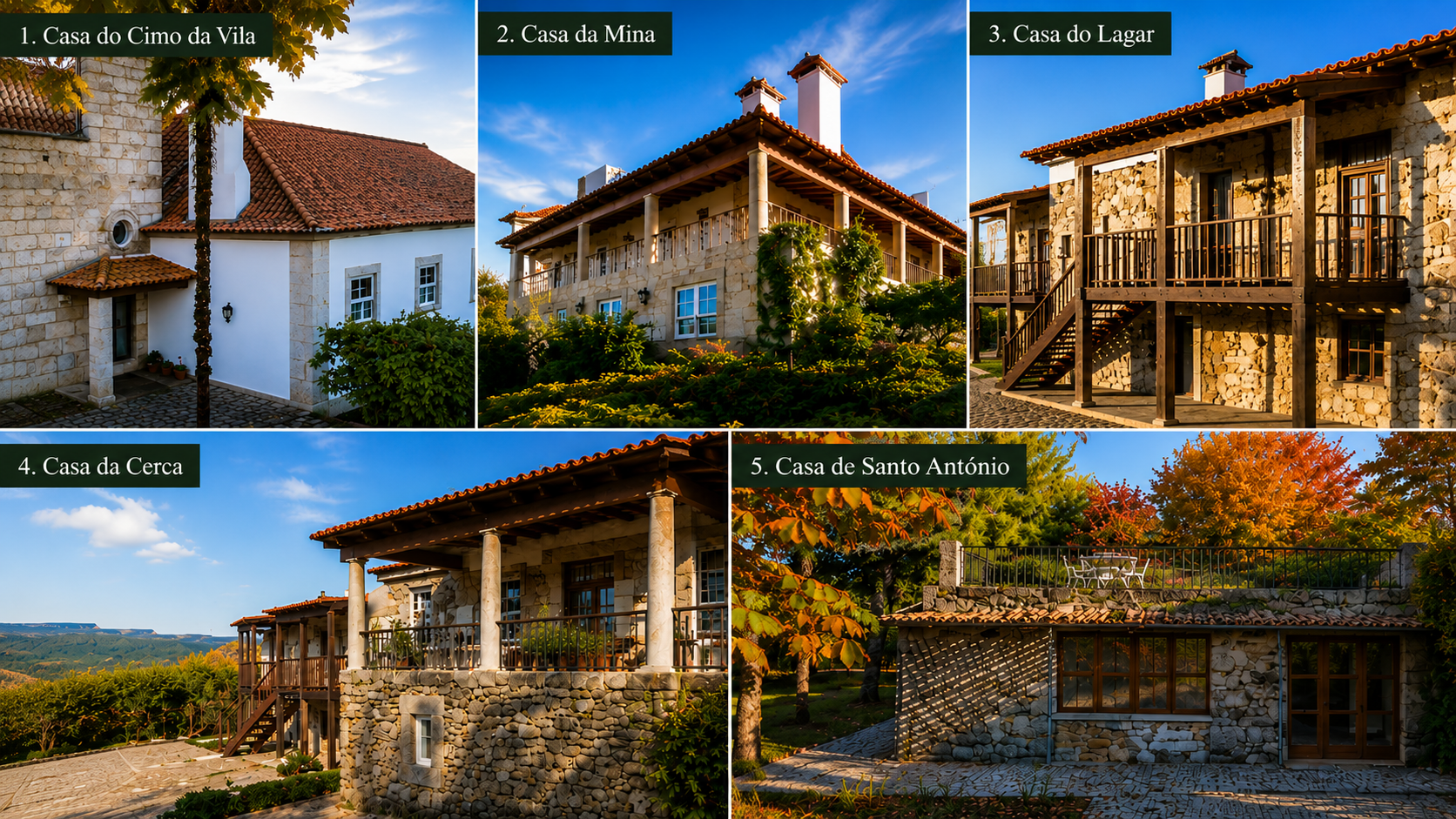 As Casas da Memória reúnem cinco casas históricas recuperadas, integradas numa propriedade com mais de cinco hectares no sopé da Serra de Santa Helena. Um refúgio de turismo rural de charme que combina tradição, conforto e tranquilidade em plena natureza.