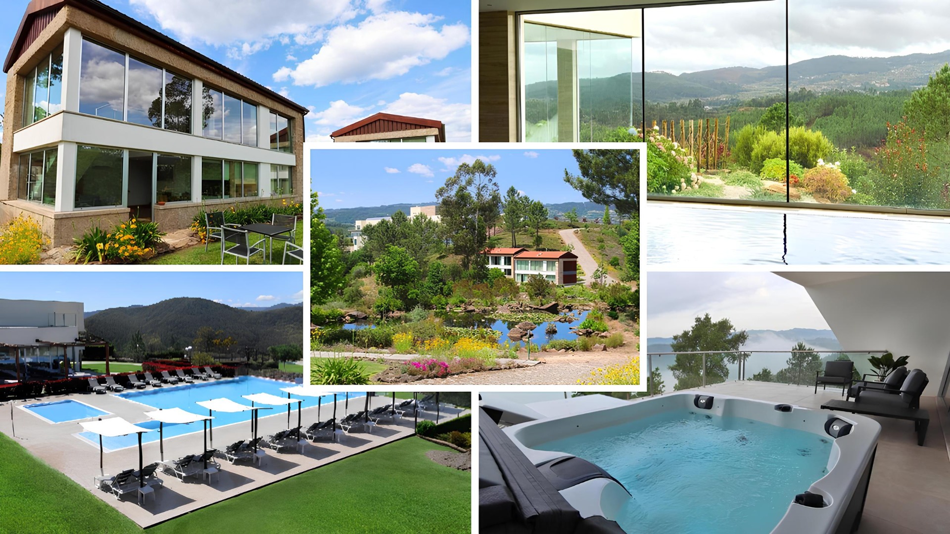 Água Hotels Mondim de Basto → Situado em plena Serra do Alvão, com o rio Tâmega aos seus pés, este hotel é um verdadeiro refúgio para famílias que procuram tranquilidade e contacto com a natureza. Serviços e comodidades:
Piscina exterior infinita com vista para o vale
2 Piscinas interiores
Spa Água Viva
Sauna, jacuzzi e banho turco
Ginásio com vistas panorâmicas
Massagens e tratamentos de bem-estar
Parque infantil
Restaurante Tâmega
Bar
Quartos, suites e casas de montanha
Pequeno-almoço incluído
Estacionamento