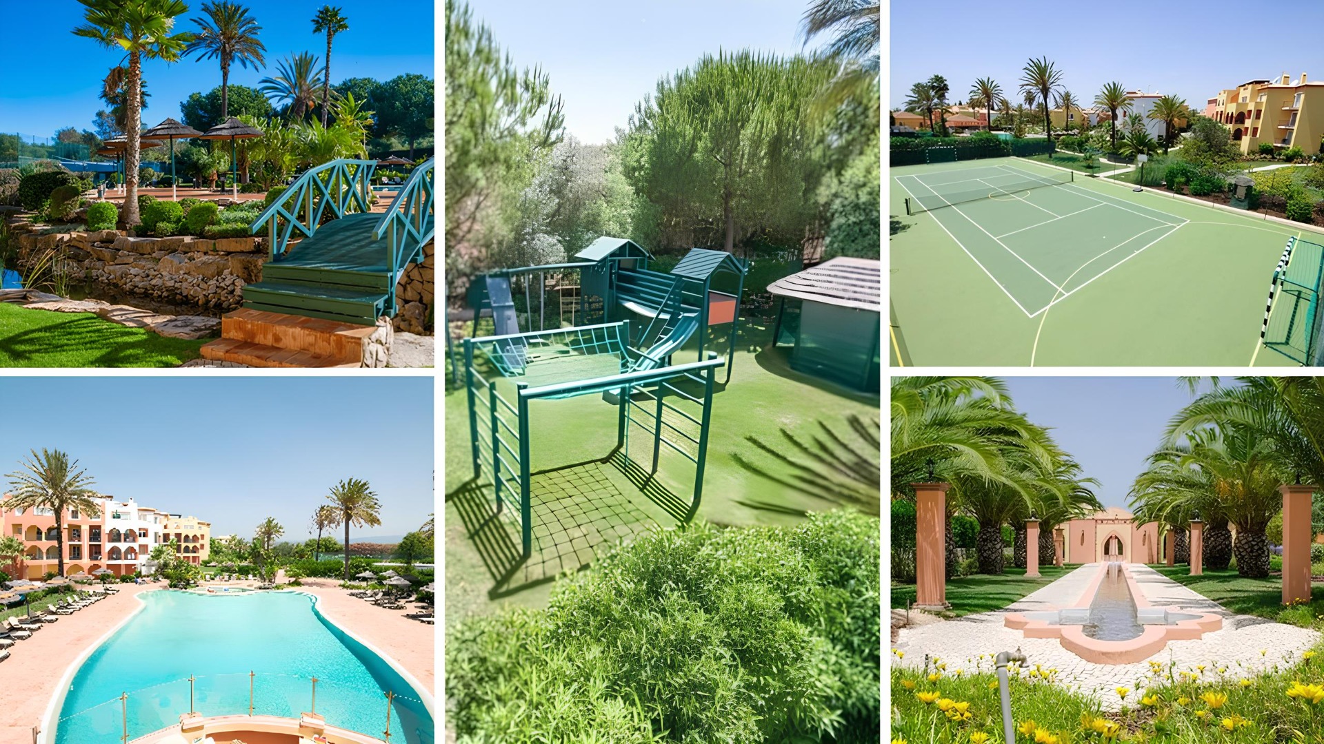 Jardim da Meia Praia → Situado junto à magnífica Meia Praia, em Lagos, o Jardim da Meia Praia destaca-se pelas suas moradias espaçosas e ambiente familiar. Serviços e comodidades:

Apartamentos amplos e totalmente equipados

Piscina exterior para adultos e crianças

Piscina interior

Spa

Jardins paisagísticos

Campo de ténis

Parque infantil

Aluguer de bicicletas

Restaurante

Bar de apoio à piscina

Varandas e terraços privativos

Estacionamento