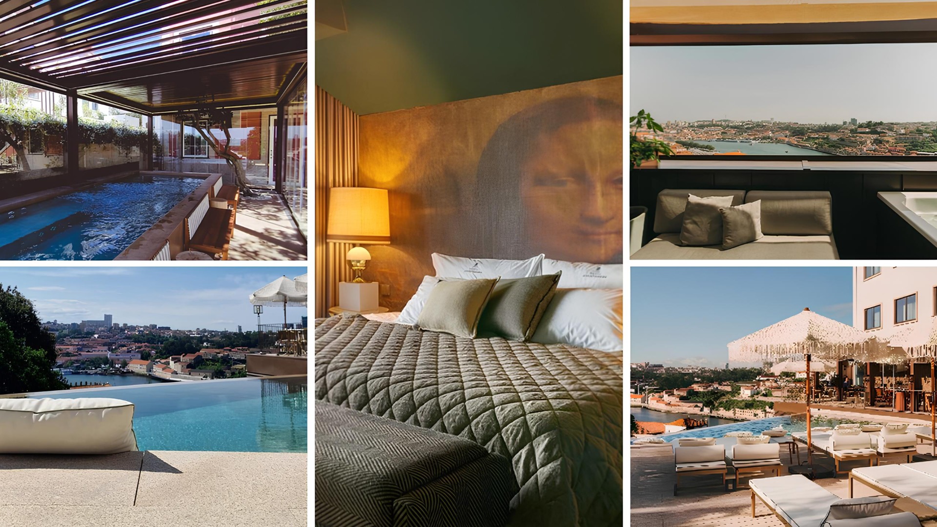 Torel Avantgarde → Com vistas privilegiadas sobre o rio Douro, o Torel Avantgarde presta homenagem às artes e à criatividade. Serviços e comodidades:
Piscina exterior panorâmica com vista sobre o Douro
Piscina interior aquecida
Spa e centro de bem-estar com tratamentos exclusivos
Jacuzzi, sauna e banho turco
Ginásio
Pet Friendly
Restaurante Digby com gastronomia contemporânea
Bar e áreas lounge
Lareira
Terraços panorâmicos com vista para a cidade
Salas para eventos e experiências privadas
Serviço de concierge
Estacionamento