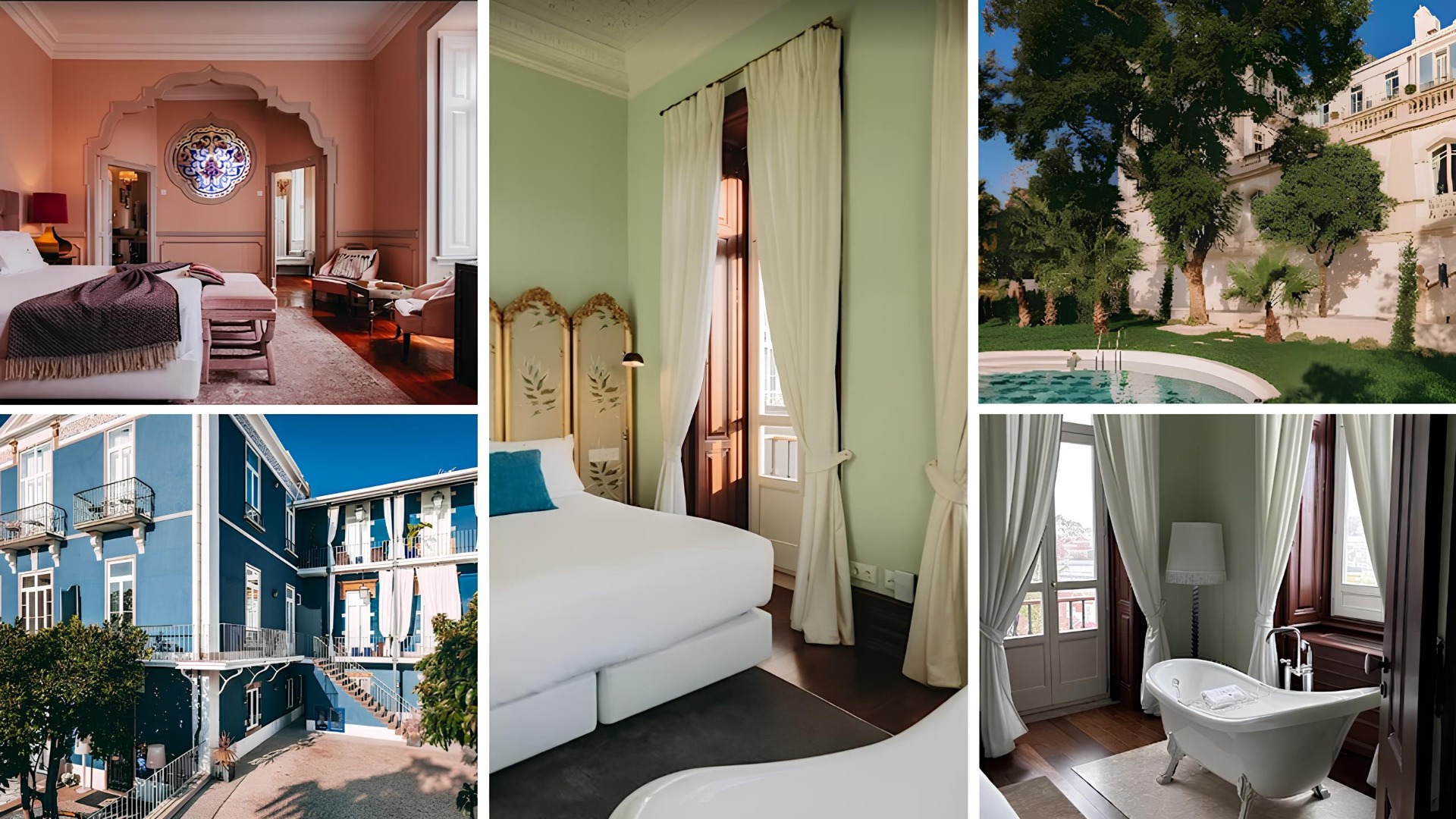 Torel Palace Lisbon → Instalado num palácio do século XIX, no coração de Lisboa, este hotel combina charme clássico com luxo contemporâneo. Serviços e comodidades:
Duas piscinas exteriores
Spa e centro de bem-estar
Sauna, banho turco e salas de tratamento
Quartos, suites, villa e apartamentos exclusivos
Pequeno-almoço incluído
Pet Frendly
Restaurante Michelin 2Monkeys
Restaurante Black Pavilion
Bar e espaços lounge
Jardins e terraços panorâmicos