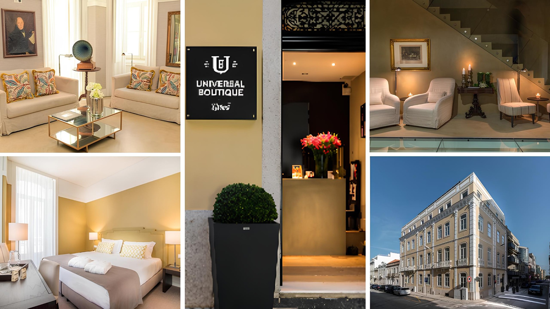 Universal Boutique Hotel → A poucos passos da praia e do icónico Casino, é o ponto de partida ideal para descobrir o Atlântico, passear pelo centro histórico e desfrutar da gastronomia local num ambiente acolhedor e descontraído. Serviços e comodidades:

Quartos temáticos com decoração inspirada na Figueira da Foz

Pequeno-almoço buffet

Bar Lounge "A Cidade"

Salas para reuniões e eventos

Serviço de quartos

Ambiente elegante e acolhedor

Ar condicionado

Localização a poucos metros da praia e do casino