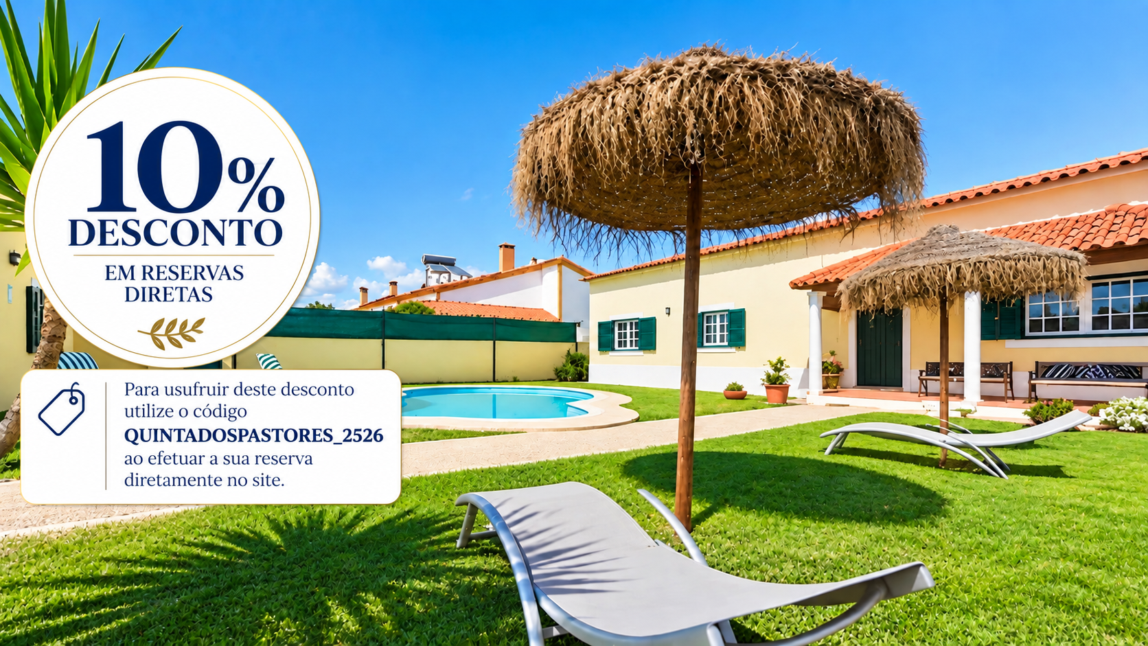 A Quinta dos Pastores é uma unidade de turismo rural situada no Ribatejo, rodeada pela natureza e concebida para proporcionar momentos de tranquilidade e convívio em família. Com alojamentos exclusivos, amplos espaços exteriores, piscina, animais de quinta e diversas atividades ao ar livre, oferece uma experiência autêntica e acolhedora, onde o conforto se alia ao contacto direto com a vida rural.