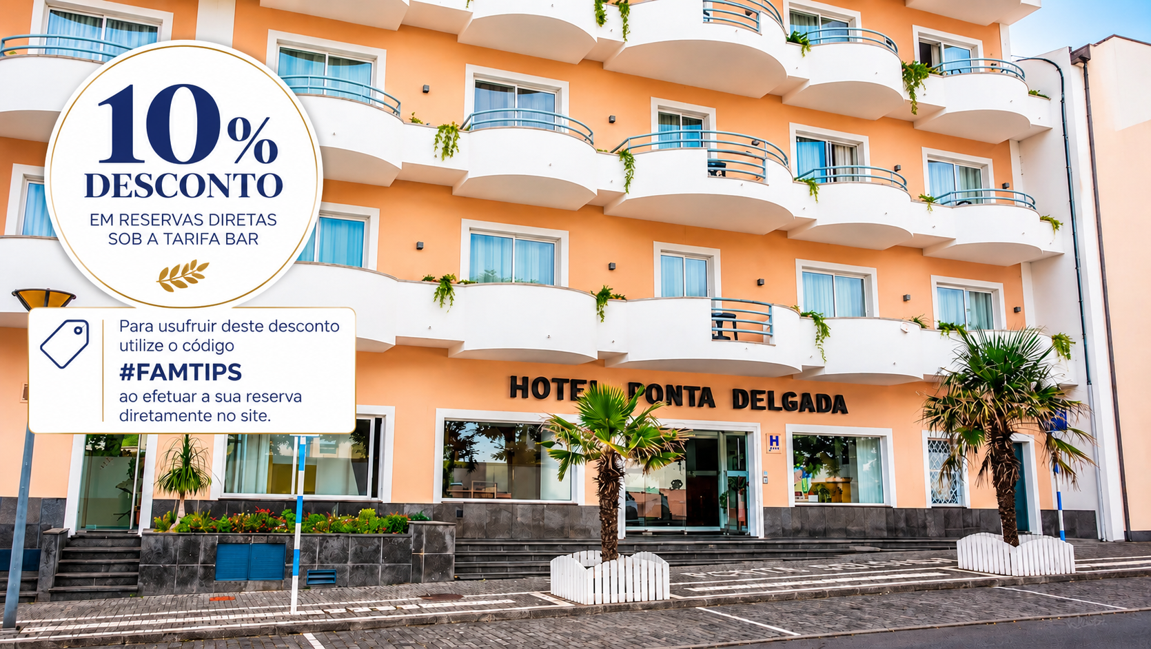 O Hotel Ponta Delgada, situado no coração da cidade de Ponta Delgada, na ilha de São Miguel, combina conforto, conveniência e hospitalidade açoriana. Com uma localização central e serviços pensados para o bem-estar dos hóspedes, é uma excelente opção para explorar a cultura, a gastronomia e as paisagens únicas dos Açores.
