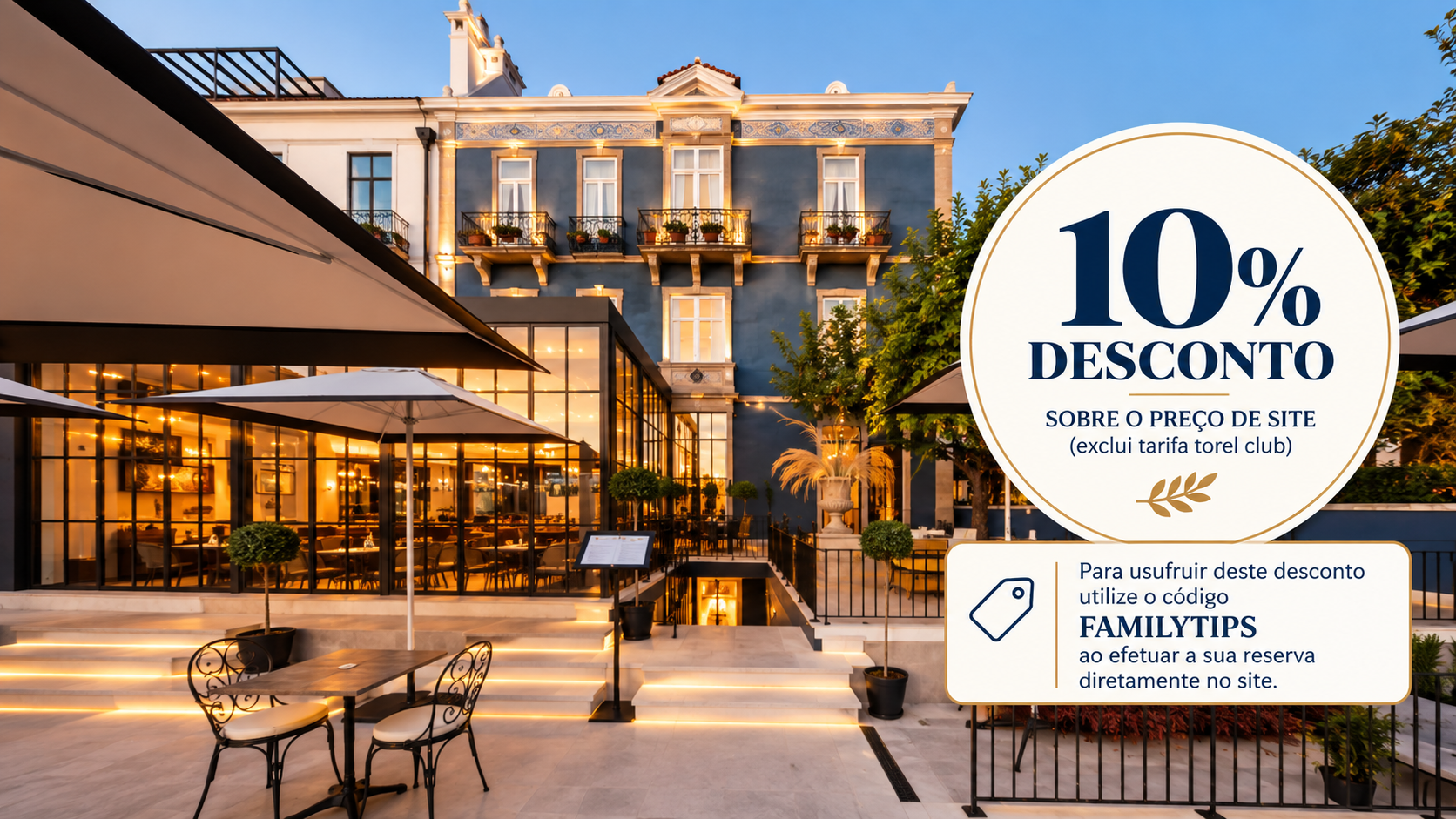 O Torel Palace Lisbon é um elegante hotel boutique situado numa colina histórica de Lisboa, oferecendo vistas panorâmicas sobre a cidade. Instalado em palacetes do século XIX, combina charme clássico, conforto contemporâneo e um serviço personalizado, proporcionando uma estadia sofisticada no coração da capital. 