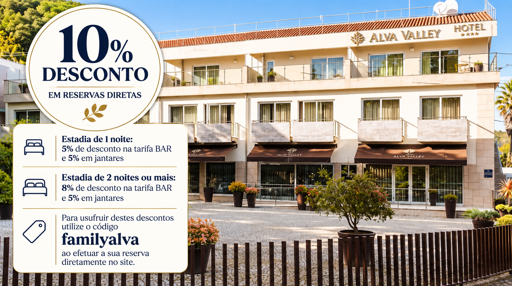 O Alva Valley Hotel é uma unidade de charme situada em Ponte das Três Entradas, entre a Serra da Estrela e a Serra do Açor, num cenário natural marcado pelo encontro dos rios Alva e Alvoco. Combinando conforto, tranquilidade e uma forte ligação à natureza, oferece uma experiência acolhedora e autêntica, ideal para descobrir as praias fluviais, os percursos pedestres e as paisagens únicas da região Centro de Portugal.