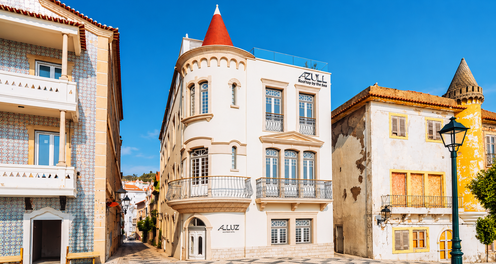 O Alluz Nazaré – Boutique Chalet By The Sea é um boutique hotel de charme situado em frente ao mar, na emblemática vila da Nazaré. Instalado num edifício histórico cuidadosamente reabilitado, combina elegância contemporânea, conforto e uma localização privilegiada junto à praia. Com vistas deslumbrantes sobre o Atlântico e uma atmosfera intimista, proporciona uma experiência exclusiva e autêntica, ideal para descobrir a beleza da costa portuguesa.