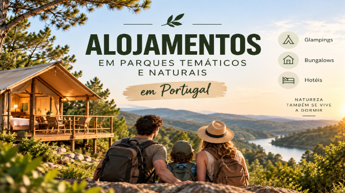 Dormir dentro de um parque ou a poucos passos das suas principais atrações é uma forma diferente de viver uma escapadinha. Seja para uma viagem em família, um fim de semana romântico ou uma aventura em contacto com a natureza, estes alojamentos permitem prolongar a experiência para além da visita ao parque. Desde glampings e bungalows a hotéis e casas de campo, descubra algumas das melhores combinações de alojamento e parque em Portugal.