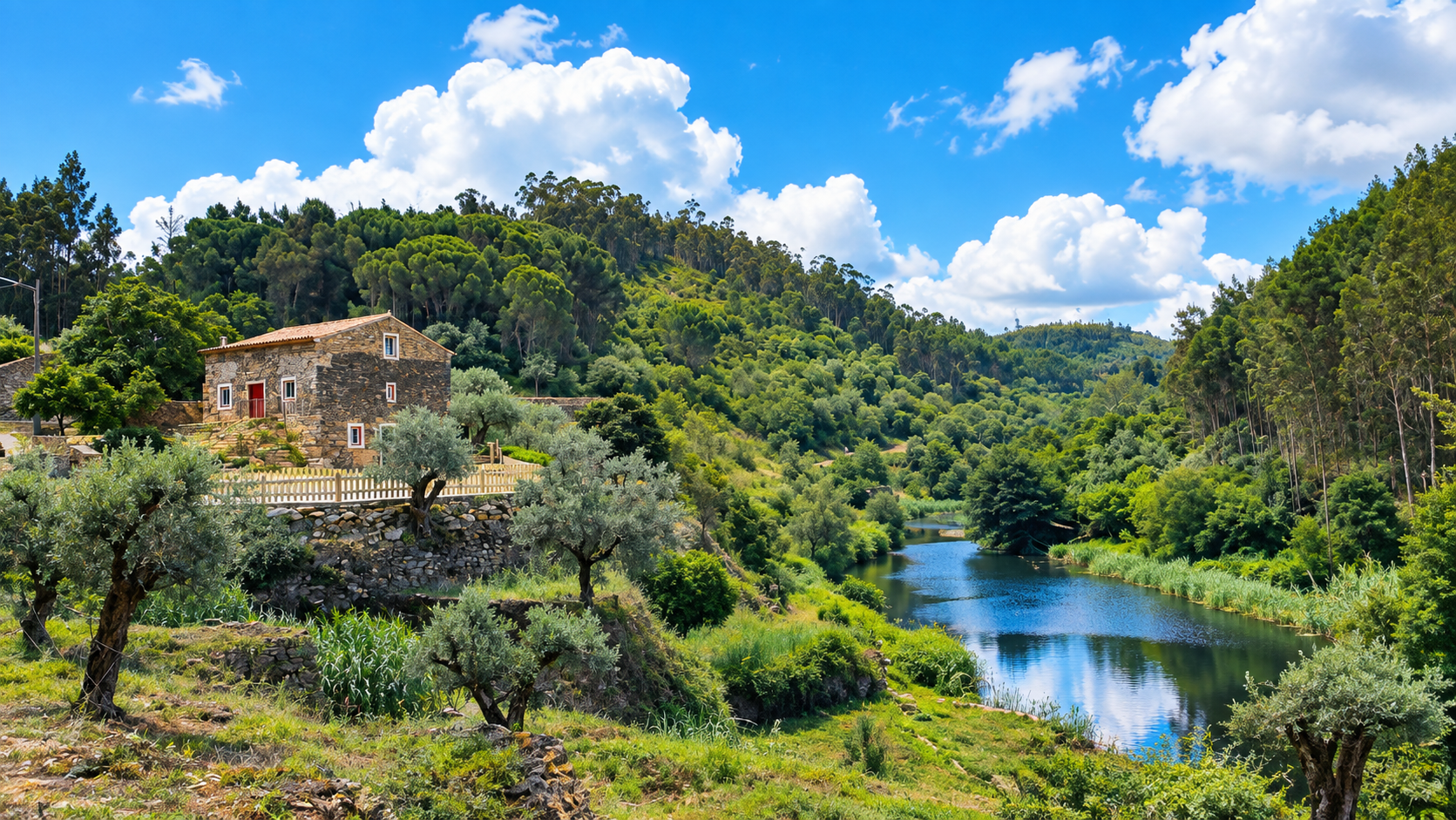 A Beija Rio Charming House é um alojamento de charme situado em Ferreira do Zêzere, com uma localização privilegiada junto ao Açude da Laranjeira. Rodeada pela natureza e com vistas deslumbrantes sobre a água, combina o encanto de uma casa rústica com o conforto contemporâneo, proporcionando uma experiência tranquila e autêntica. É o refúgio ideal para quem procura descanso, privacidade e contacto com a beleza natural da região.