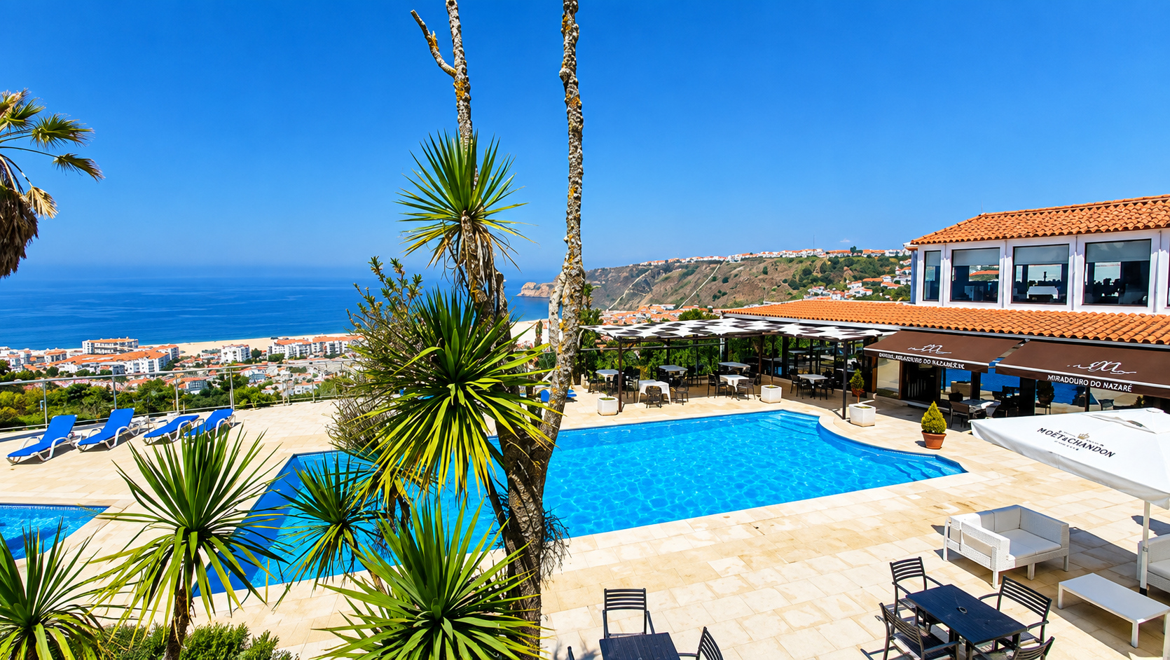 O Miramar Hotel & Spa é um hotel de quatro estrelas situado na Nazaré, com vistas privilegiadas sobre o Oceano Atlântico e a vila. A poucos minutos da praia, combina conforto, bem-estar e hospitalidade num ambiente acolhedor, dispondo de spa, piscina panorâmica e restaurante com vista para o mar. É uma excelente opção para quem procura relaxar e descobrir a tradição e a beleza da costa da Nazaré.