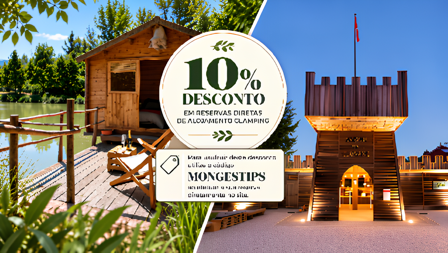Glamping Parque dos Monges + Parque dos Monges
O Parque dos Monges, localizado em Alcobaça, é um espaço turístico que combina natureza, lazer e património histórico inspirado na tradição dos monges de Cister. Rodeado por lagos, áreas verdes e atividades ao ar livre, proporciona experiências para famílias, casais e amantes da natureza.
O Glamping Parque dos Monges oferece uma forma confortável de desfrutar deste ambiente único, através de alojamentos integrados na paisagem natural, junto ao Lago das Freiras. Combinando tranquilidade, conforto e contacto direto com a natureza, é uma excelente opção para quem procura uma escapadinha diferente na região Centro de Portugal.