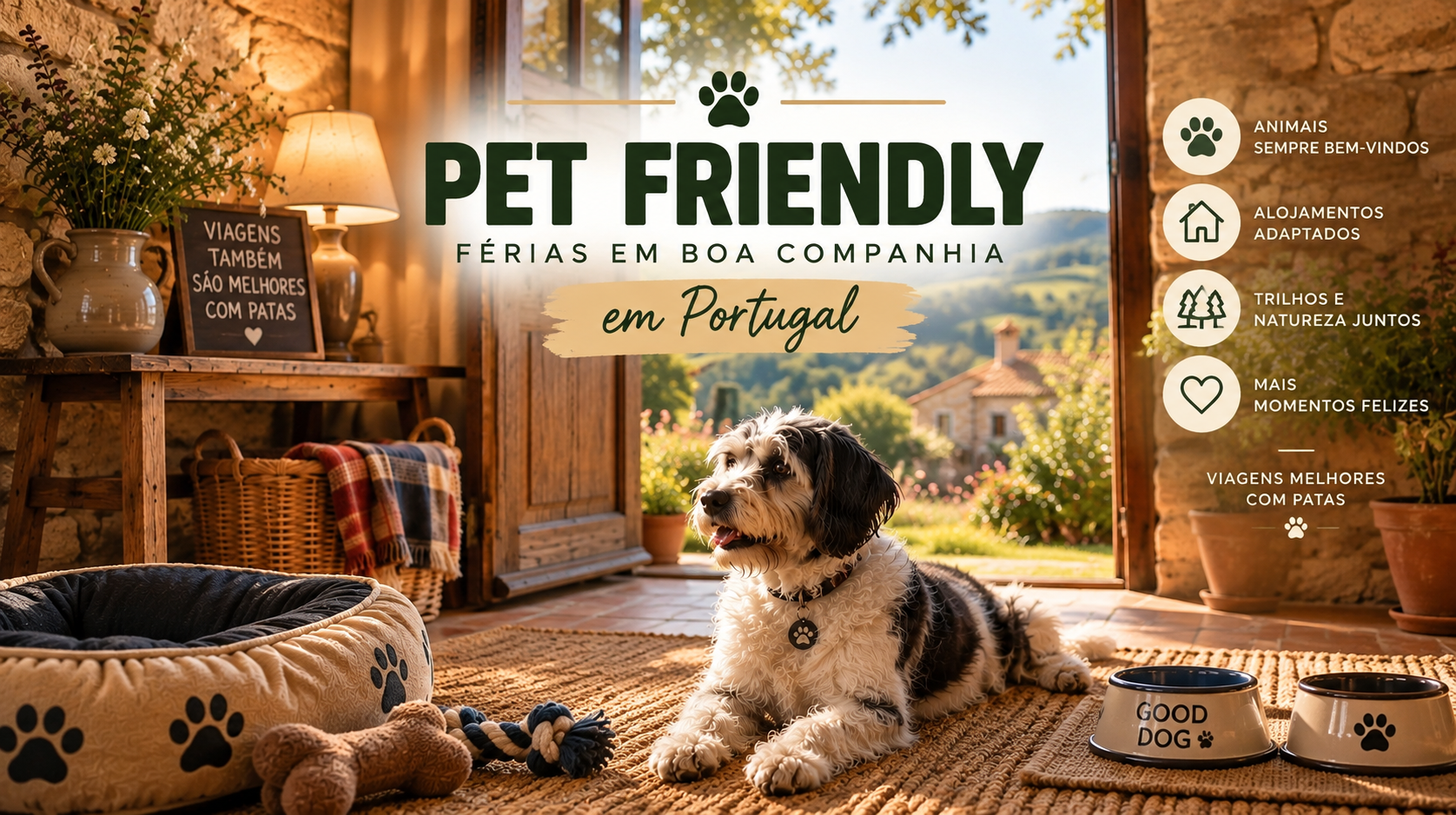 Viaje sem deixar o seu melhor amigo para trás. Descubra os melhores alojamentos pet friendly, preparados para receber animais de estimação com conforto e comodidade. Explore hotéis, alojamentos locais, casas de férias e outras opções que garantem uma estadia agradável para si e para o seu companheiro de quatro patas.