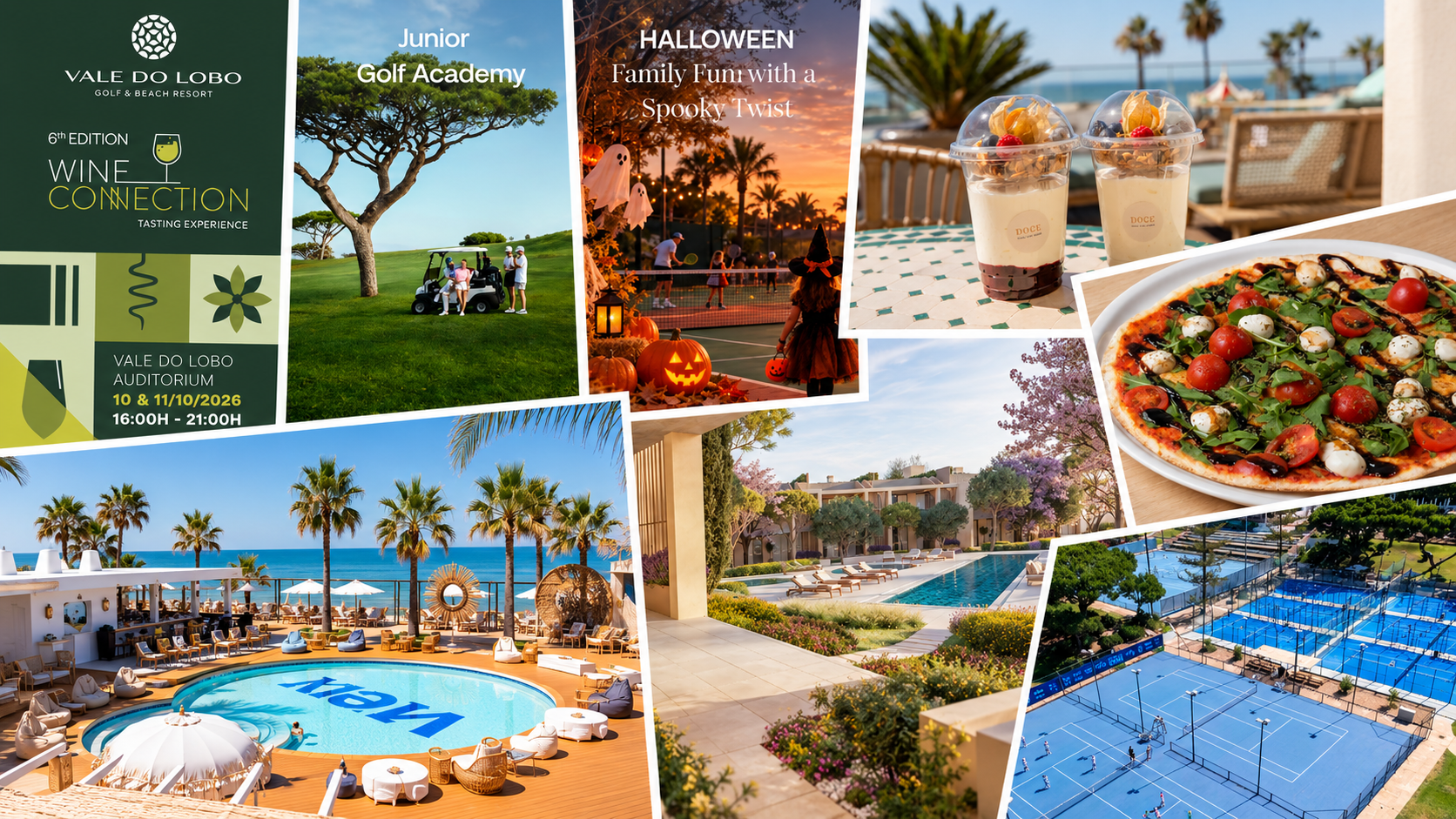 Outubro traz uma nova energia a Vale do Lobo. Com temperaturas amenas e dias ainda luminosos, o Resort convida a desfrutar do melhor do Outono através de experiências únicas, gastronomia de excelência e atividades para toda a família.
Entre os destaques do mês estão o regresso do Wine Connection Tasting Experience, as sessões de Stargazing, o Pilates & Brunch junto ao mar, as academias de Junior Golf e Junior Tennis e as celebrações de Halloween.
Para quem procura uma escapadinha de Outono, há uma oferta especial com até 20% desconto no alojamento, benefícios exclusivos e vantagens para toda a família.
Nos restaurantes do Resort, o DOCE, Smash, Tinto e The Wolf apresentam diferentes propostas para saborear a estação, desde refeições leves com vista para o oceano a momentos de convívio à volta da mesa.
Já para os apaixonados pelo desporto, o Outono é a época ideal para aproveitar a Academia de Ténis e acompanhar o Torneio Nacional de Veteranos de Ténis.
Entre experiências, sabores e momentos ao ar livre, outubro é o convite perfeito para descobrir e desfrutar de Vale do Lobo ao ritmo da nova estação.