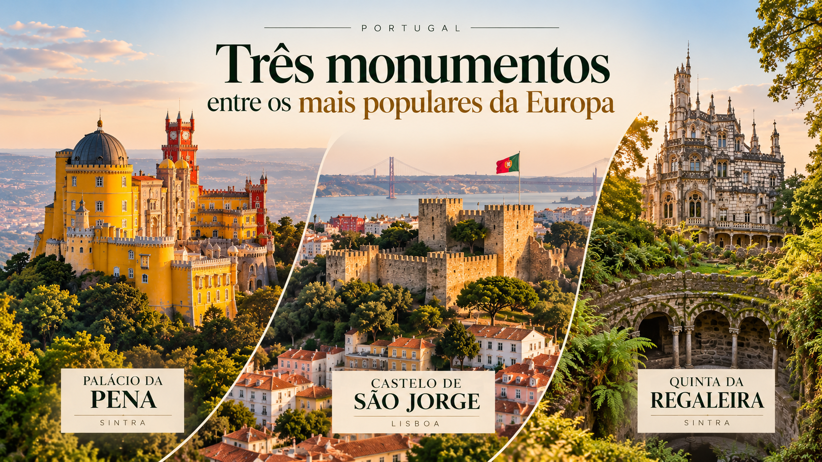 Portugal voltou a destacar-se no panorama do turismo cultural europeu. Um estudo da TUI Musement, baseado no número de avaliações acumuladas no Google, colocou três dos mais emblemáticos monumentos portugueses entre os 30 castelos e palácios mais populares da Europa em 2026. O destaque vai para o Palácio da Pena, em Sintra, que alcançou a 13ª posição do ranking europeu, tornando-se o monumento português mais bem classificado. Logo atrás surge o Castelo de São Jorge, em Lisboa, na 14ª posição, enquanto a Quinta da Regaleira, também em Sintra, ocupa o 24º lugar.