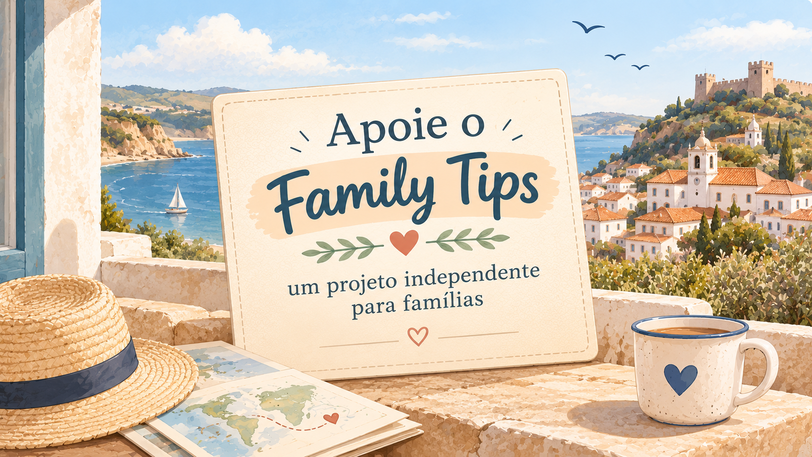 O Family Tips nasceu com um objetivo simples: ajudar famílias a descobrir os melhores destinos, alojamentos e experiências, através de conteúdos úteis, honestos e independentes.

Todos os artigos publicados neste site são produzidos com total liberdade editorial. Nenhum conteúdo é patrocinado ou condicionado por apoios financeiros, garantindo que cada recomendação resulta exclusivamente da sua relevância e interesse para os leitores.

Os parceiros que decidem apoiar o projeto ajudam-nos a continuar a crescer e a criar novos conteúdos. Como forma de reconhecimento, podem beneficiar de oportunidades adicionais de visibilidade. Ainda assim, a divulgação de hotéis, alojamentos e experiências continua a basear-se apenas na sua qualidade e adequação às necessidades das famílias, independentemente da existência de qualquer apoio.

Se valoriza informação credível, inspiração para viajar em família e um projeto editorial verdadeiramente independente, considere apoiar o Family Tips.

Juntos, continuamos a inspirar mais famílias a criar memórias inesquecíveis. 