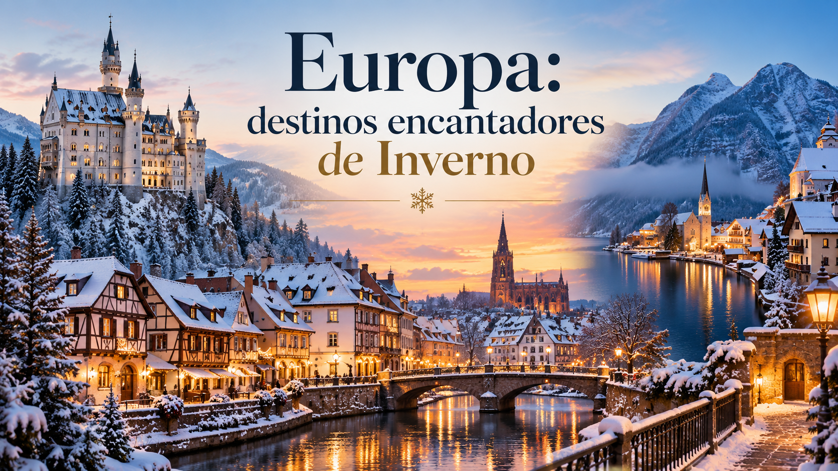 O Inverno europeu tem um encanto próprio — ruas iluminadas por luzes de Natal, cidades que parecem saídas de contos de fadas e paisagens cobertas de neve que convidam a abrandar o ritmo. De vilas alpinas aconchegantes a cidades históricas cheias de charme, há sempre um destino que combina com o seu estilo de viagem, seja para esquiar, relaxar com uma taça de vinho quente ou simplesmente admirar a beleza da estação.