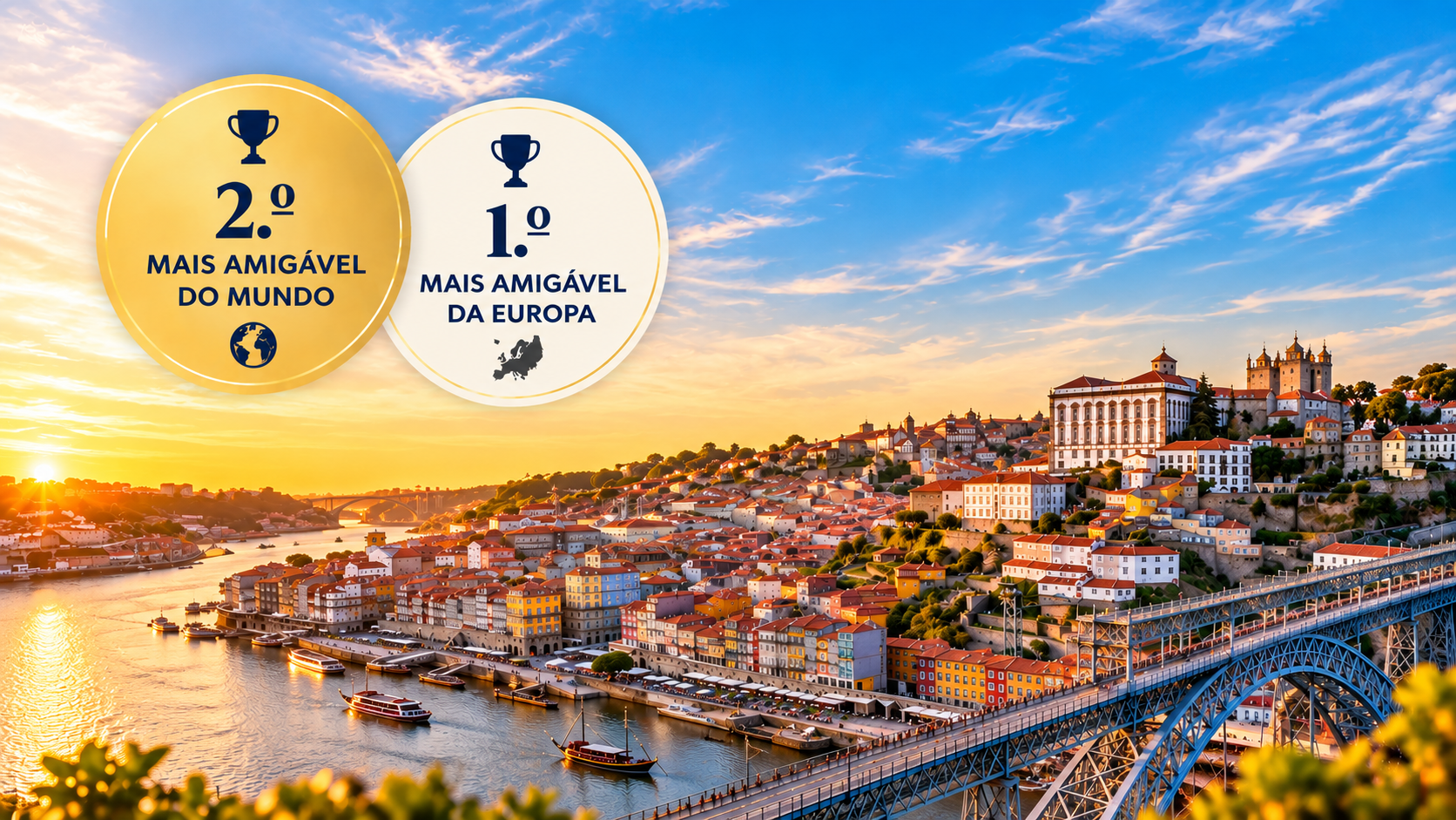 O Porto foi eleito a cidade mais amigável da Europa e a segunda mais amigável do mundo nos Readers' Choice Awards 2026, promovidos pela revista internacional de viagens Condé Nast Traveller. Os resultados, divulgados a 6 de outubro, distinguem a cidade portuguesa pela hospitalidade e pela forma como recebe quem a visita.
No ranking mundial, o Porto alcançou uma pontuação de 98,33%, ficando apenas atrás de Melbourne, na Austrália, que liderou a classificação com 98,52%. A distinção resulta dos votos dos leitores da publicação, que avaliaram as cidades tendo em conta a experiência de acolhimento proporcionada aos visitantes.