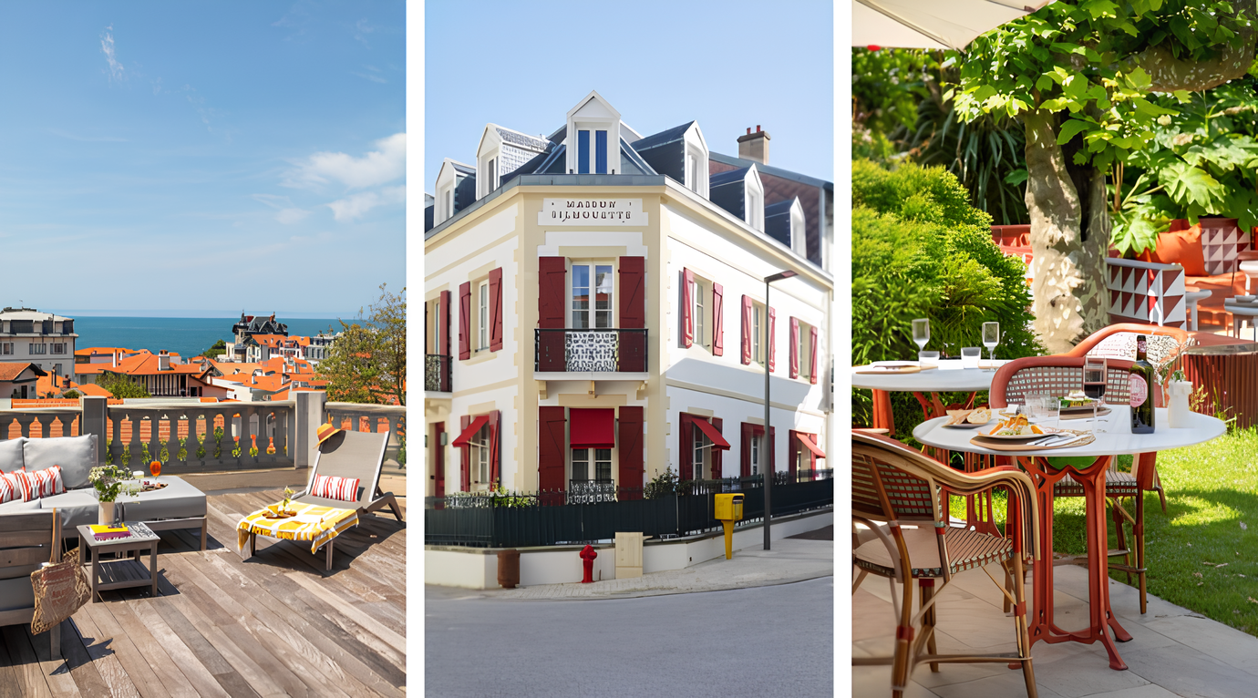 No coração de Biarritz, a poucos passos das praias do Atlântico e do animado mercado de Les Halles, o Hôtel de Silhouette é um boutique hotel de quatro estrelas que combina história, elegância e conforto contemporâneo. Instalado num edifício histórico com origens no século XVII, oferece uma experiência intimista, ideal para quem procura descobrir a costa francesa com charme e tranquilidade.