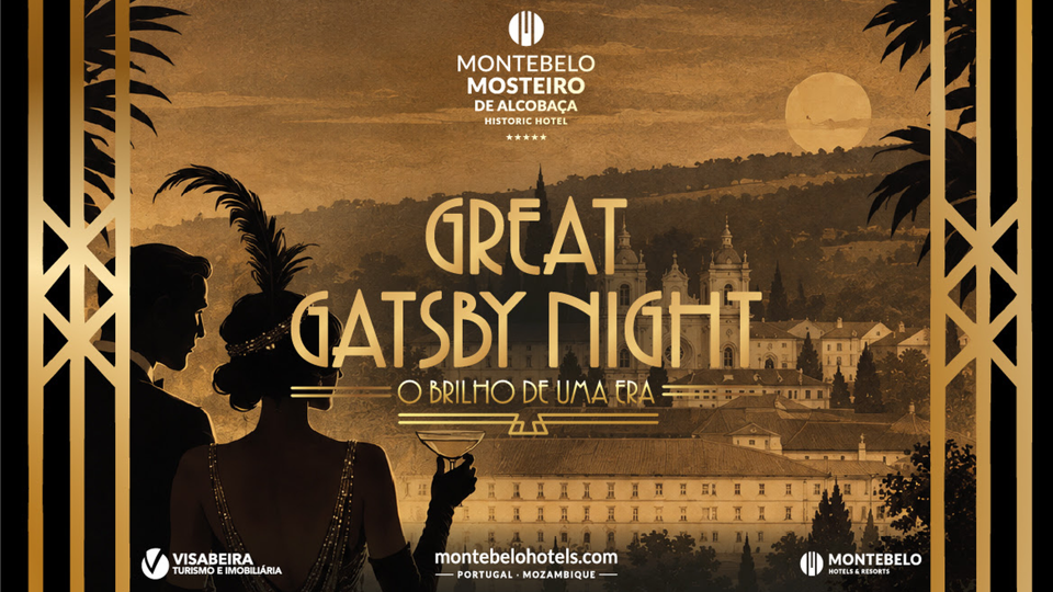 Num cenário monumental, onde a história e a elegância se encontram, o Montebelo Mosteiro de Alcobaça Historic Hotel transforma-se no palco de uma noite inspirada no glamour dos anos 20. Entre numa atmosfera sofisticada, celebre em grande estilo e dê as boas-vindas a 2027 com uma experiência memorável.