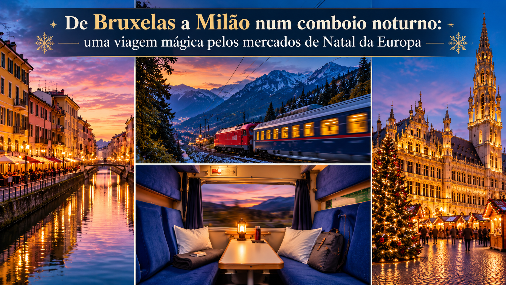 Viajar pela Europa no Natal pode ganhar um novo encanto sobre carris. Um comboio noturno que liga Bruxelas a Milão promete proporcionar uma experiência diferente, combinando cidades iluminadas, mercados de Natal e paisagens alpinas numa única viagem. A rota inclui passagem pela Alemanha e pela Suíça, antes de chegar a Milão, uma das grandes cidades italianas para descobrir na época festiva.