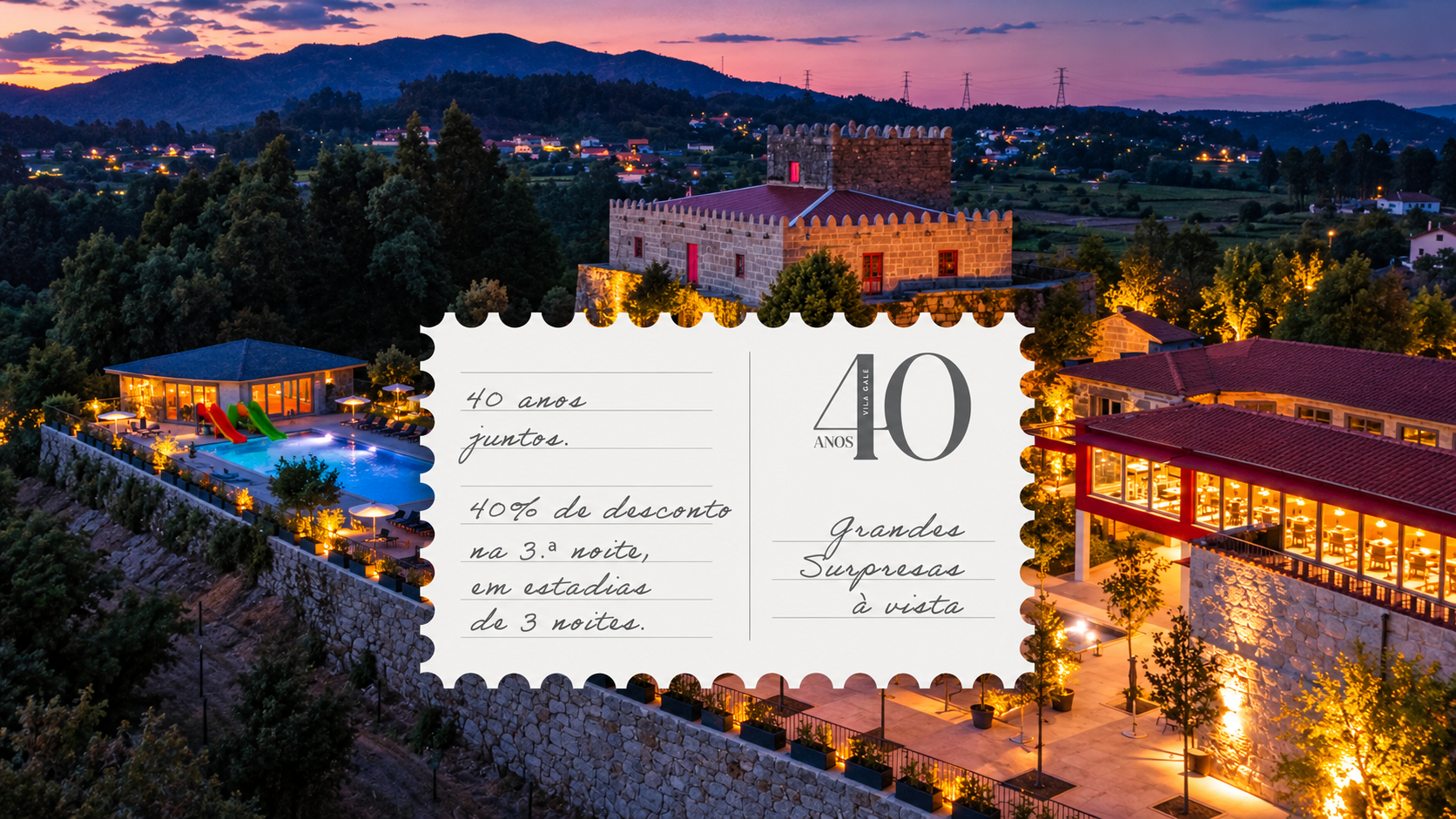 A Vila Galé está a celebrar quatro décadas de história com uma campanha especial que convida os viajantes a descobrir novos destinos e a desfrutar de estadias com preços promocionais. A iniciativa decorre até 31 de outubro de 2026, constituindo uma oportunidade para planear uma escapadinha, umas férias em família ou uns dias de descanso a dois.
A campanha permite que, ao reservar uma estadia de três noites, os clientes da cadeia hoteleira beneficiem de 40% de desconto sobre a tarifa da terceira noite, correspondente à noite de menor valor. A campanha é válida para estadas até 29 de dezembro 2026 e abrange estadias com pequeno-almoço incluído e descontos acumuláveis com o Clube de Fidelização.